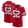 Zennovawear Patrick Willis San Francisco 49ers Retired Player Game Jersey - Scarlet
