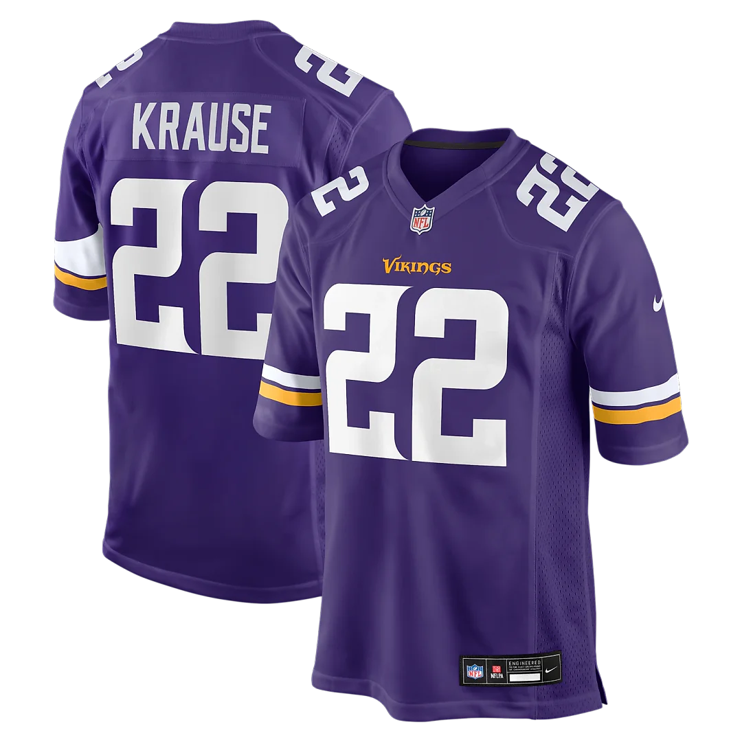 Zennovawear Paul Krause Minnesota Vikings Game Retired Player Jersey - Purple