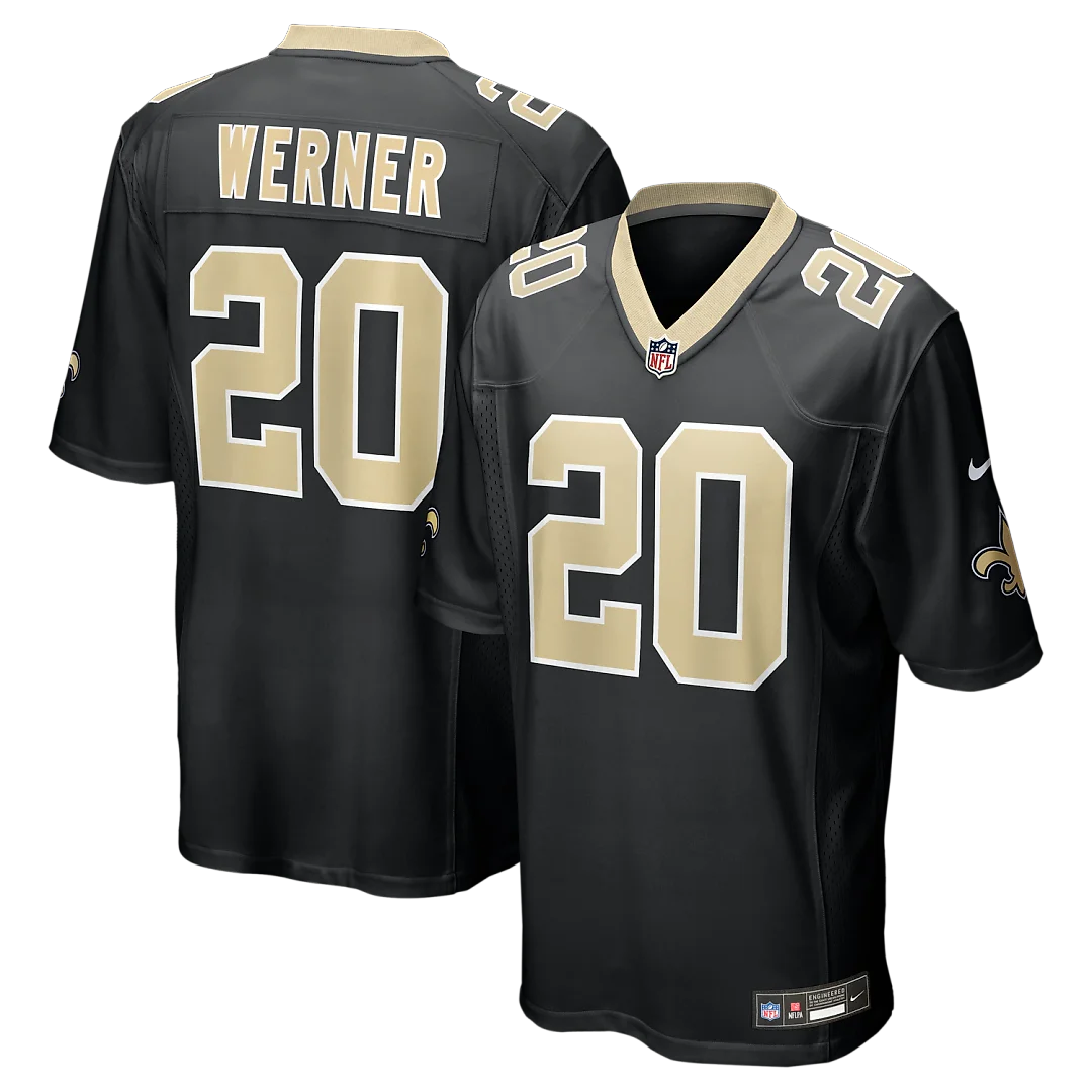 Zennovawear Pete Werner New Orleans Saints Game Jersey - Black