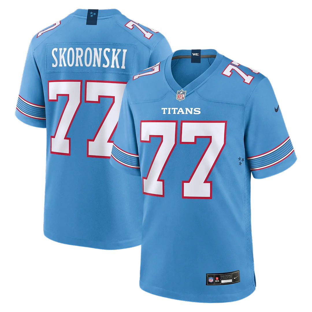 Zennovawear Peter Skoronski Tennessee Titans Game Jersey - Light Blue
