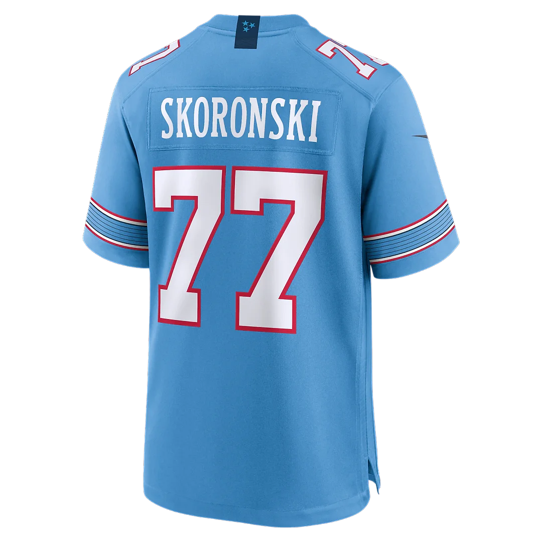 Zennovawear Peter Skoronski Tennessee Titans Game Jersey - Light Blue