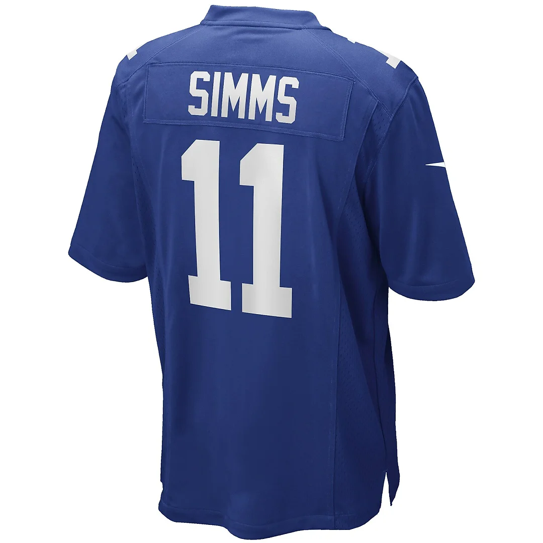Zennovawear Phil Simms New York Giants Game Retired Player Jersey - Royal