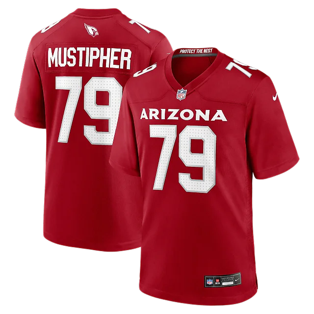 Zennovawear PJ Mustipher Arizona Cardinals Team Game Jersey - Cardinal