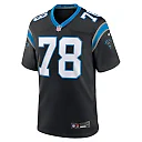 Zennovawear Popo Aumavae Carolina Panthers Team Game Jersey - Black