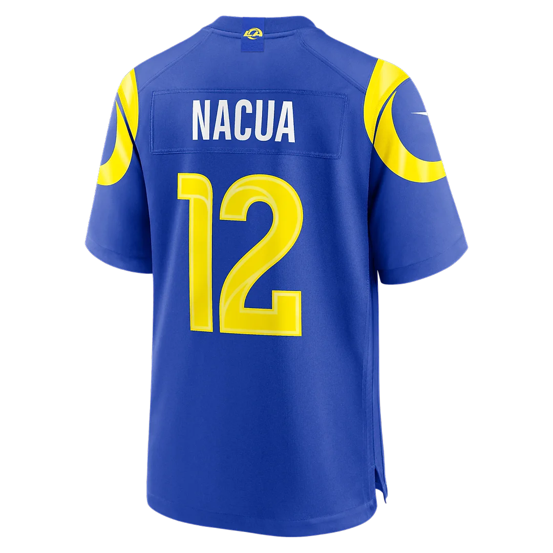 Zennovawear Puka Nacua Los Angeles Rams Team Game Player Jersey - Royal