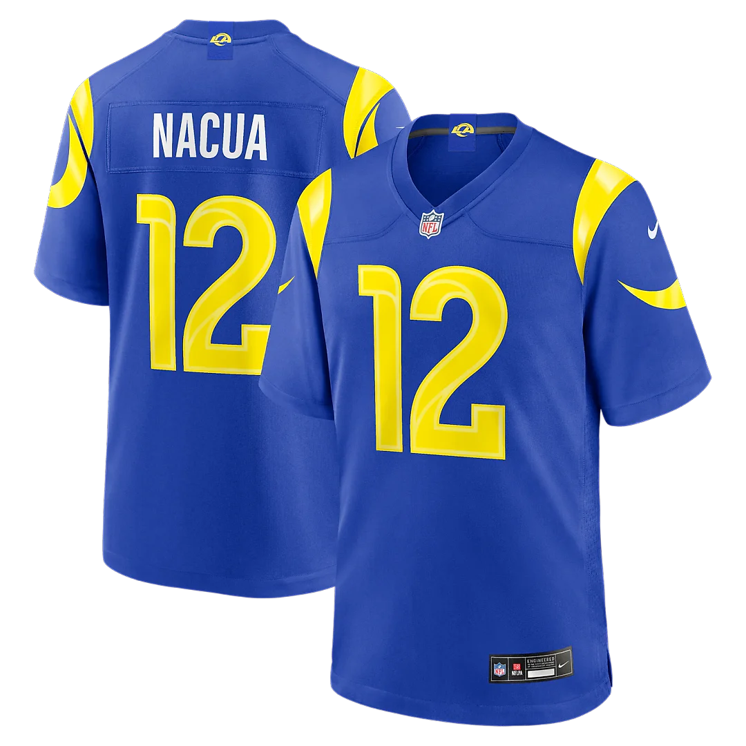 Zennovawear Puka Nacua Los Angeles Rams Team Game Player Jersey - Royal