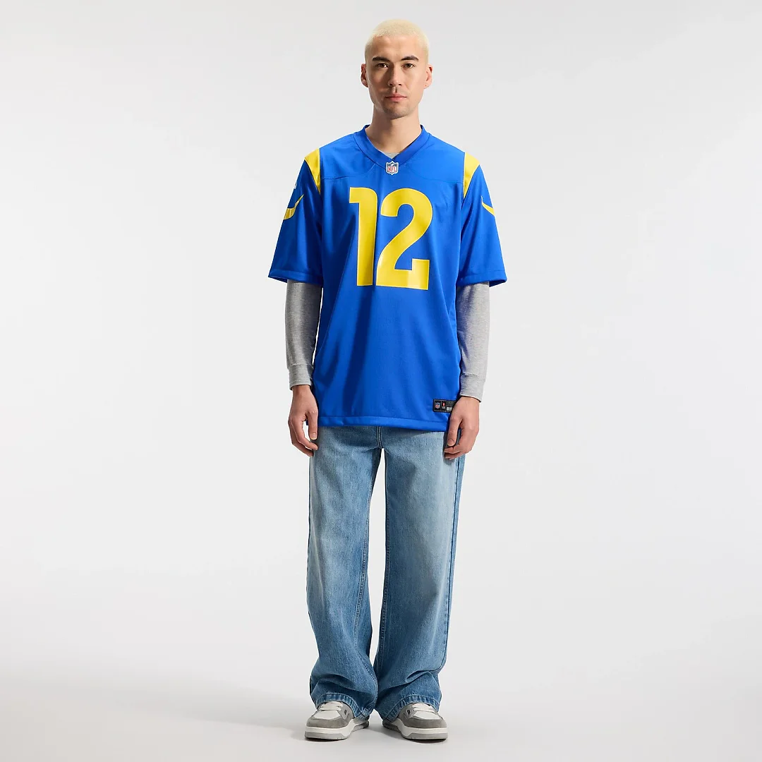 Zennovawear Puka Nacua Los Angeles Rams Team Game Player Jersey - Royal