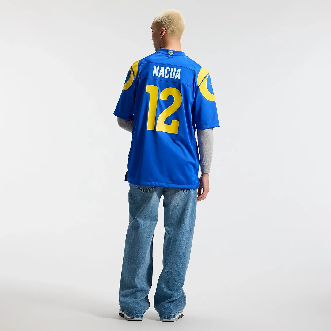 Zennovawear Puka Nacua Los Angeles Rams Team Game Player Jersey - Royal
