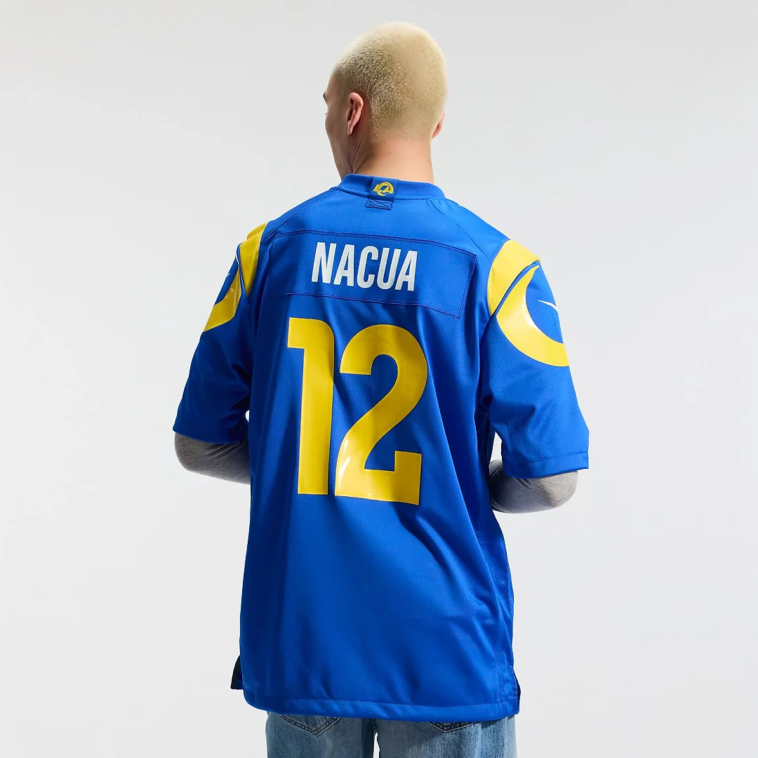 Zennovawear Puka Nacua Los Angeles Rams Team Game Player Jersey - Royal