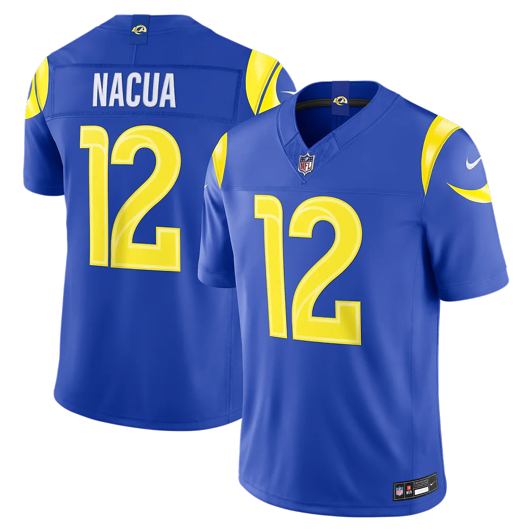 Zennovawear Puka Nacua Los Angeles Rams Team Vapor FUSE. Stitched Limited Jersey - Royal