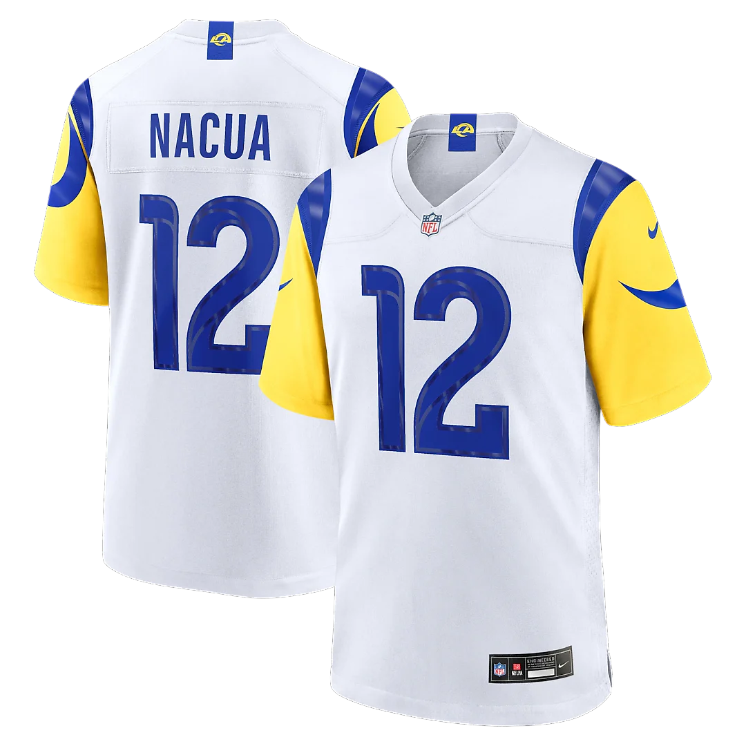 Zennovawear Puka Nacua Los Angeles Rams White Game Player Jersey - White