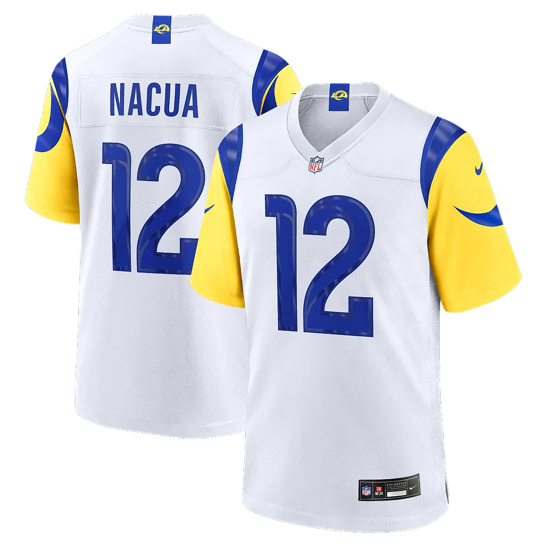 Zennovawear Puka Nacua Los Angeles Rams White Game Player Jersey - White