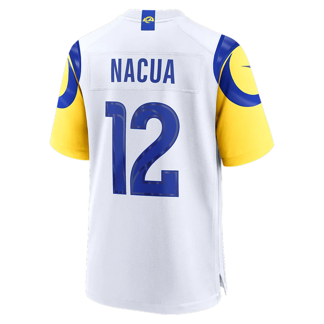 Zennovawear Puka Nacua Los Angeles Rams White Game Player Jersey - White