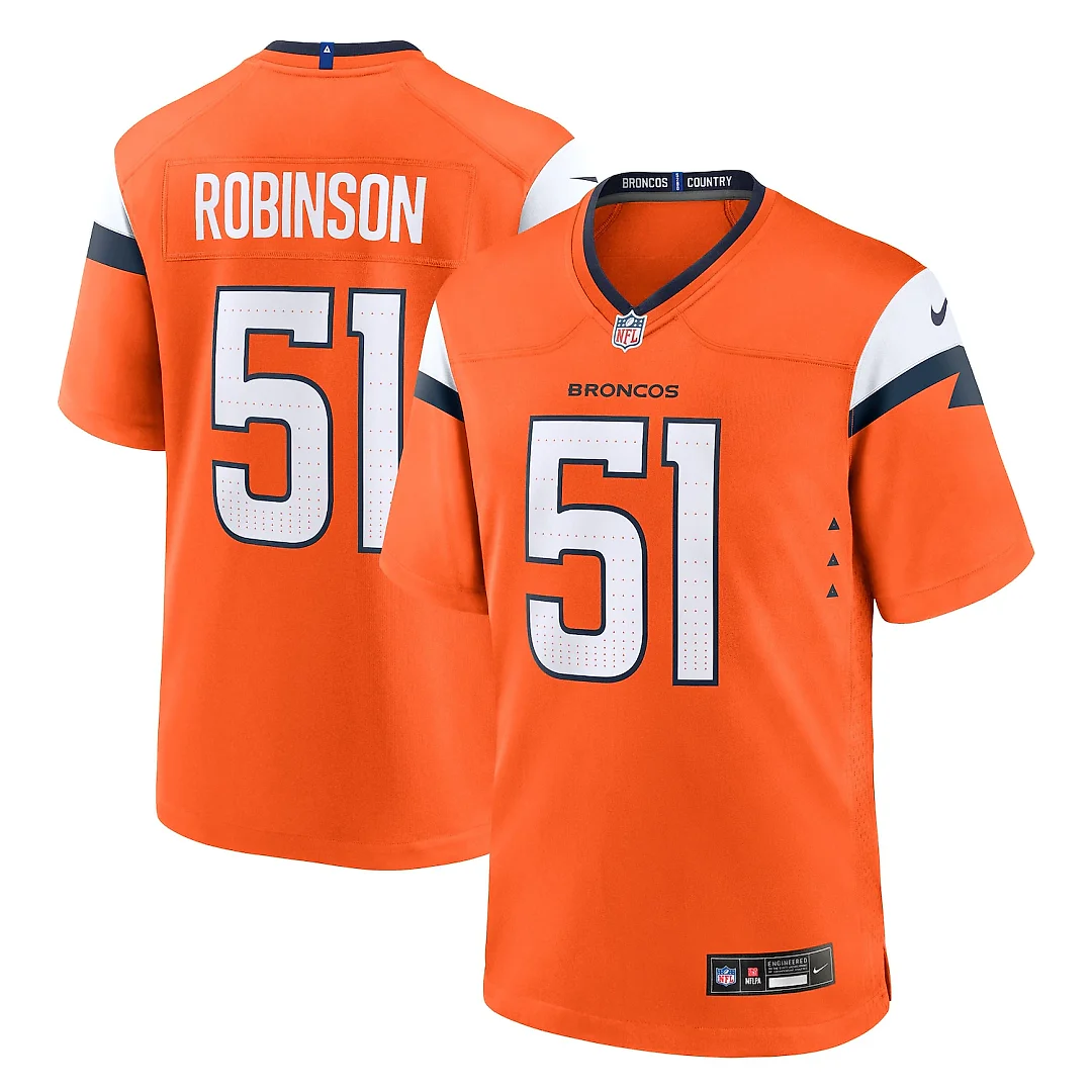 Zennovawear Que Robinson Denver Broncos Team Game Jersey - Orange