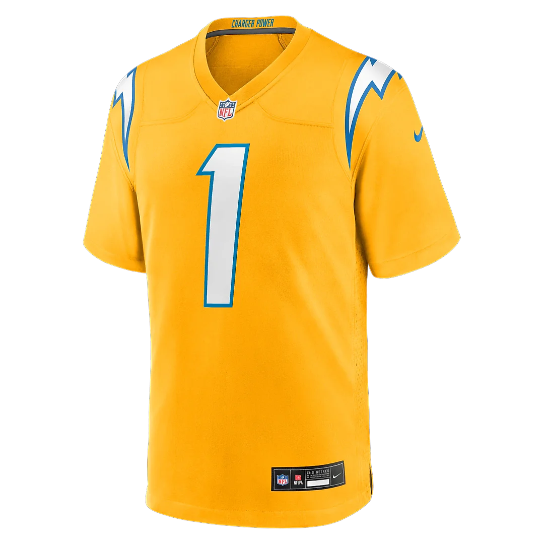 Zennovawear Quentin Johnston Los Angeles Chargers Alternate Charger Power Game Player Jersey - Gold