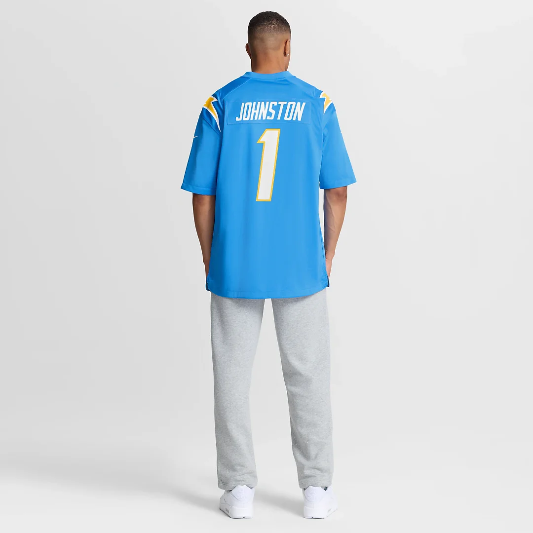 Zennovawear Quentin Johnston Los Angeles Chargers Game Player Jersey - Powder Blue