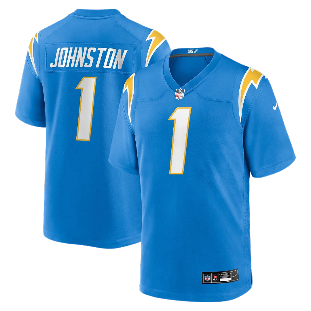 Zennovawear Quentin Johnston Los Angeles Chargers Game Player Jersey - Powder Blue