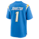 Zennovawear Quentin Johnston Los Angeles Chargers Game Player Jersey - Powder Blue