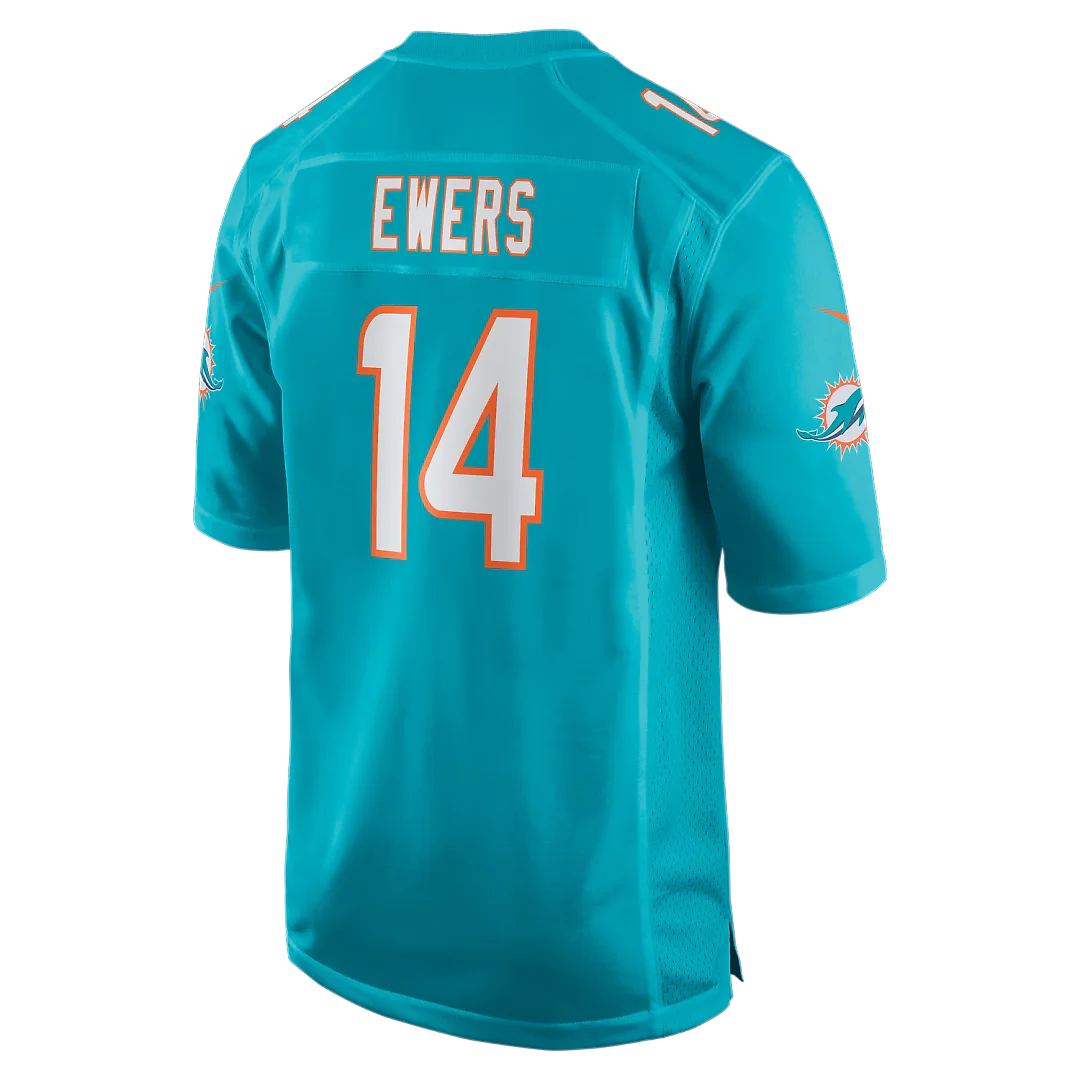 Zennovawear Quinn Ewers Miami Dolphins Team Game Jersey - Aqua