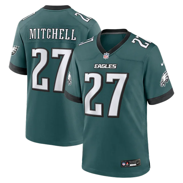 Zennovawear Quinyon Mitchell Philadelphia Eagles Team Game Jersey - Midnight Green