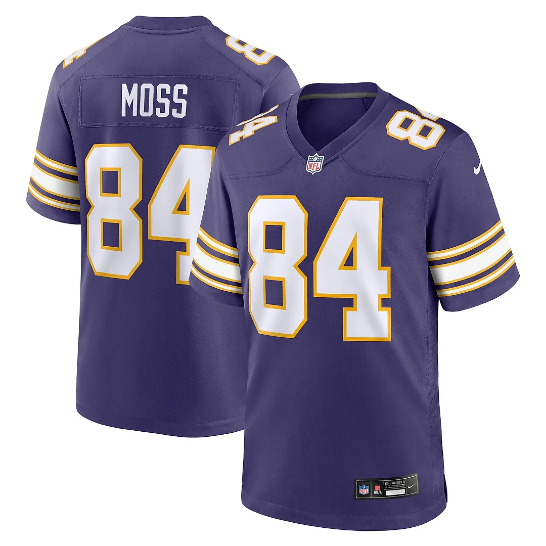 Zennovawear Randy Moss Minnesota Vikings Classic Retired Player Game Jersey - Purple