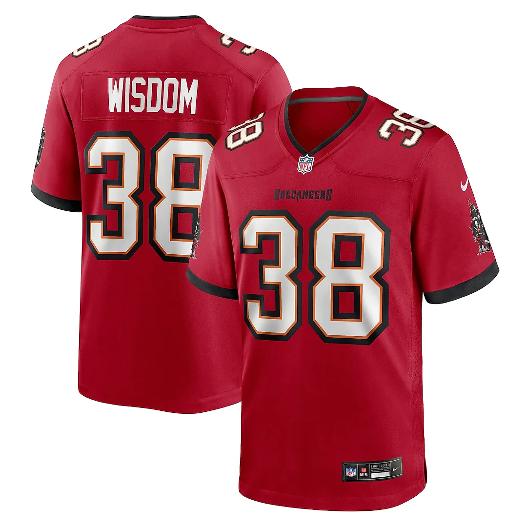 Zennovawear Rashad Wisdom Tampa Bay Buccaneers Team Game Jersey - Red