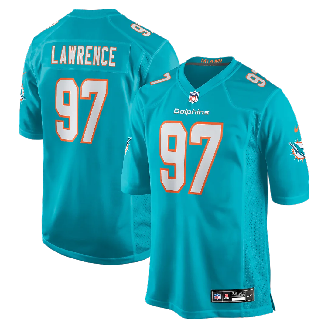 Zennovawear Rashard Lawrence Miami Dolphins Team Game Jersey - Aqua