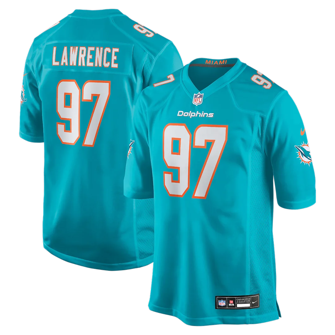 Zennovawear Rashard Lawrence Miami Dolphins Team Game Jersey - Aqua