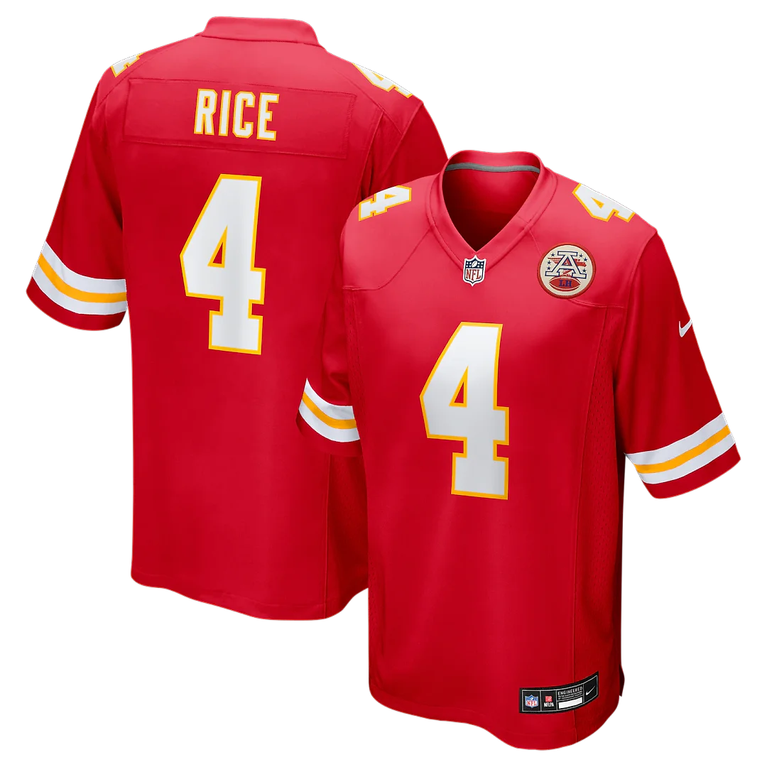Zennovawear Rashee Rice Kansas City Chiefs Game Jersey - Red