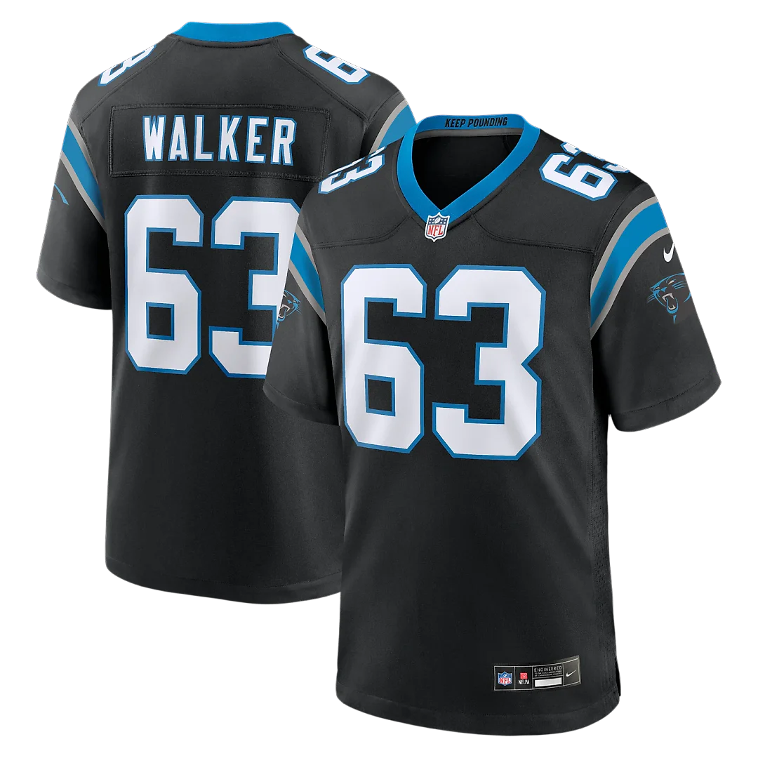 Zennovawear Rasheed Walker Carolina Panthers Team Game Jersey - Black