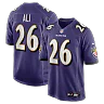 Zennovawear Rasheen Ali Baltimore Ravens Team Game Jersey - Purple