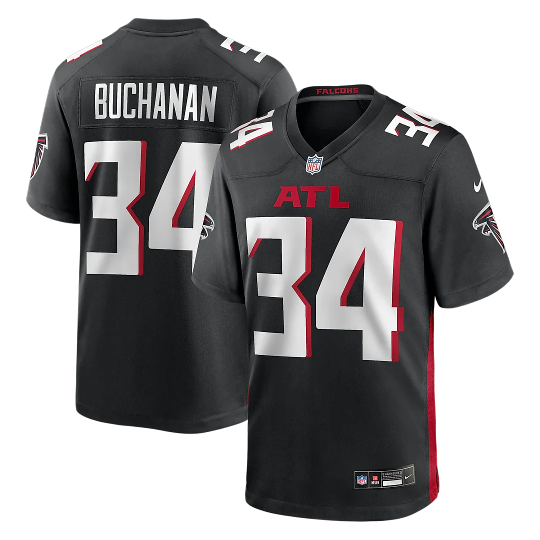 Zennovawear Ray Buchanan Atlanta Falcons Game Retired Player Jersey - Black