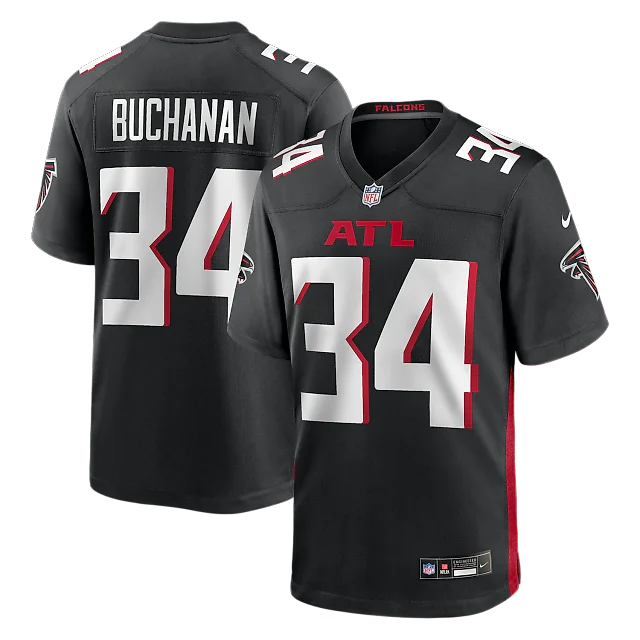 Zennovawear Ray Buchanan Atlanta Falcons Game Retired Player Jersey - Black