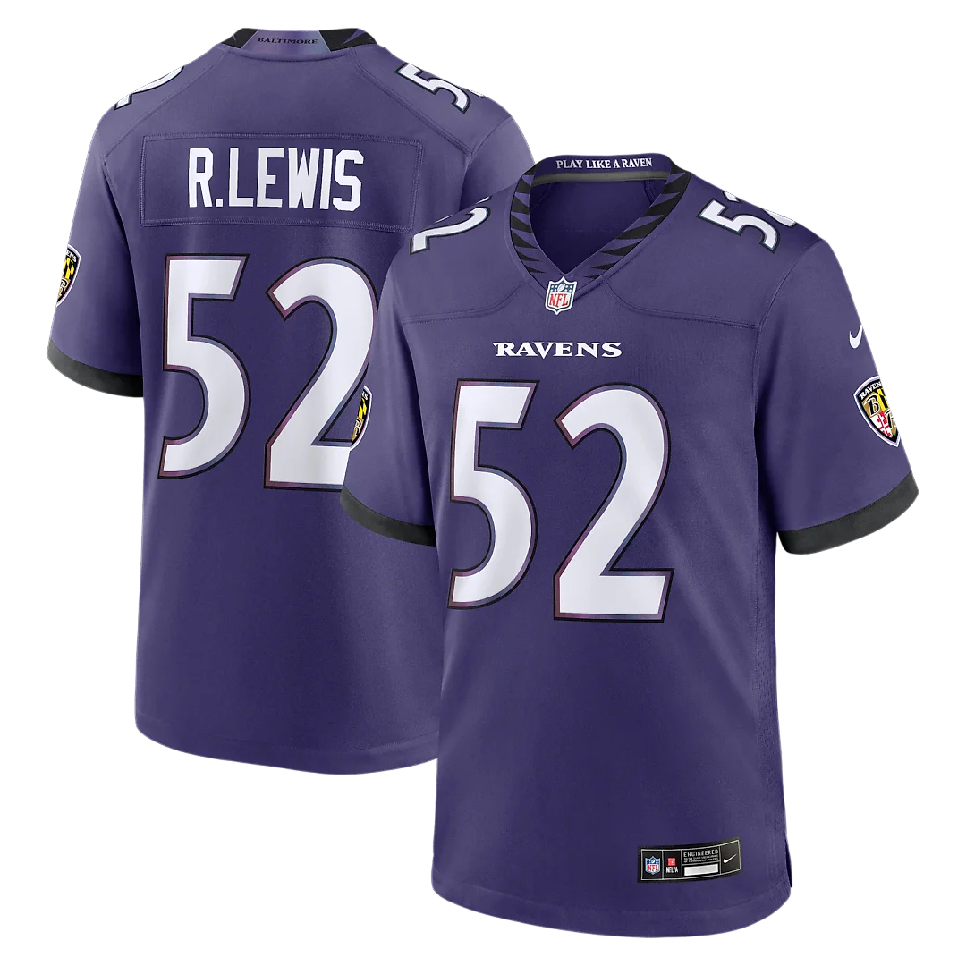 Zennovawear Ray Lewis Baltimore Ravens Team Retired Player Game Jersey - Purple