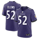 Zennovawear Ray Lewis Baltimore Ravens Team Retired Player Game Jersey - Purple