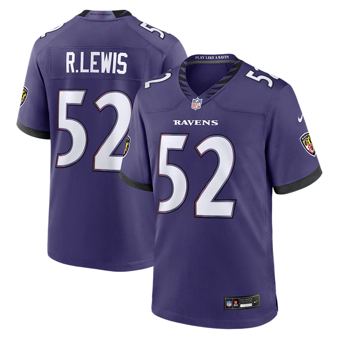 Zennovawear Ray Lewis Baltimore Ravens Team Retired Player Game Jersey - Purple