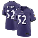 Zennovawear Ray Lewis Baltimore Ravens Team Retired Player Game Jersey - Purple