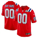 Zennovawear New England Patriots Super Bowl LX Patch Custom Game Jersey - Red