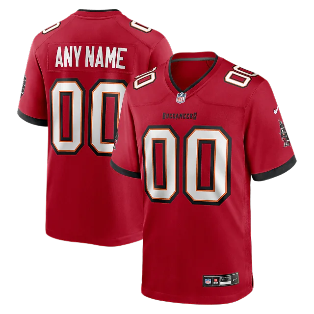 Zennovawear Men's Red Tampa Bay Buccaneers Team Custom Game Jersey