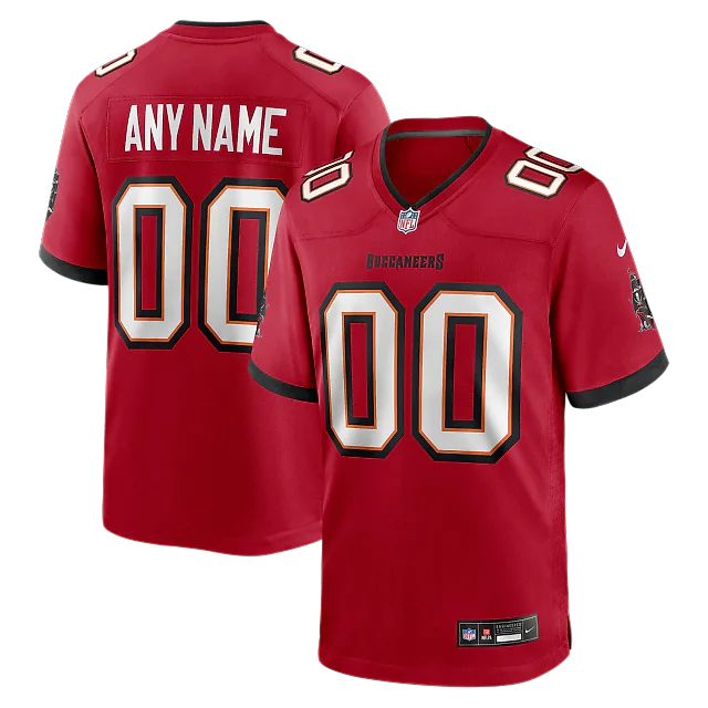 Zennovawear Men's Red Tampa Bay Buccaneers Team Custom Game Jersey