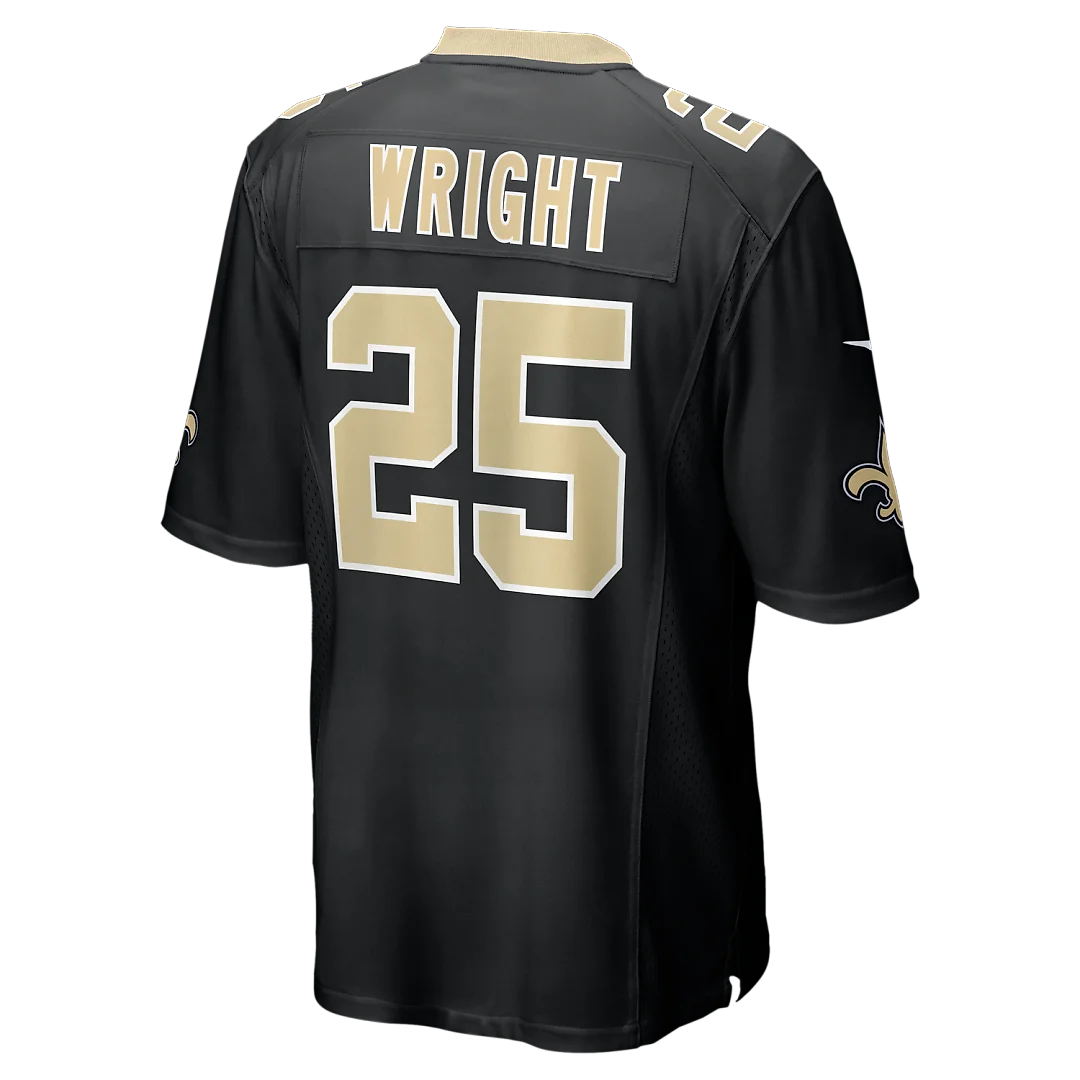 Zennovawear Rejzohn Wright New Orleans Saints Team Game Jersey - Black