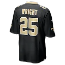 Zennovawear Rejzohn Wright New Orleans Saints Team Game Jersey - Black