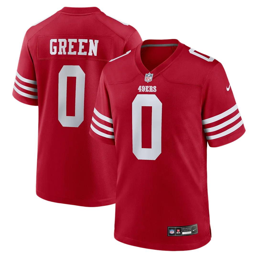 Zennovawear Renardo Green San Francisco 49ers Game Jersey - Scarlet