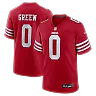 Zennovawear Renardo Green San Francisco 49ers Game Jersey - Scarlet