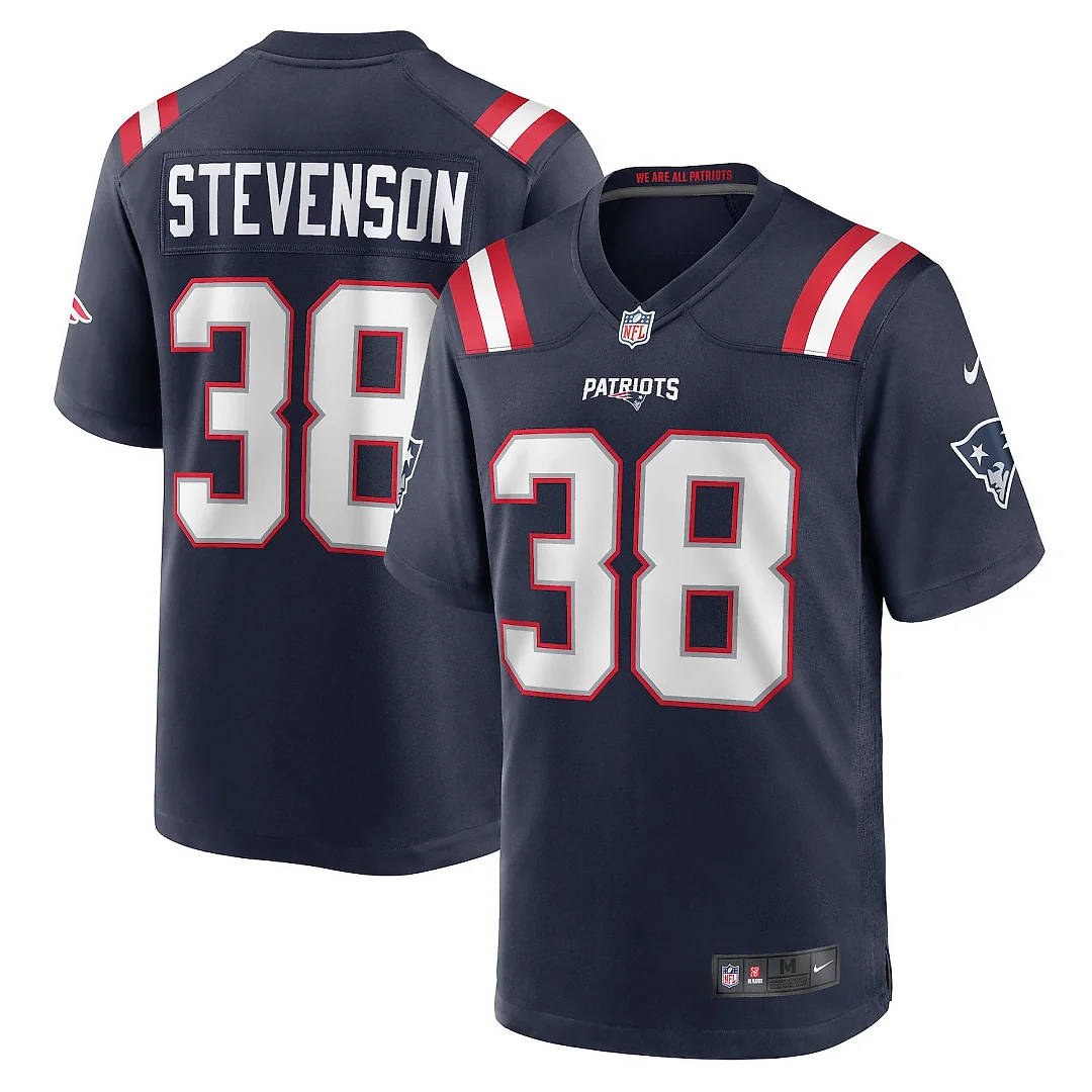 Zennovawear Rhamondre Stevenson New England Patriots Game Jersey - Navy