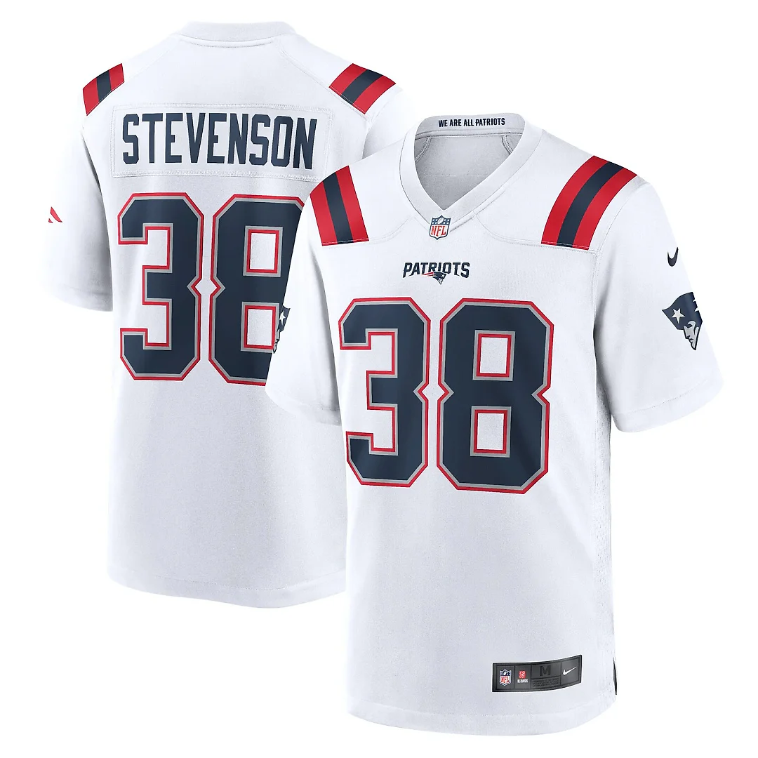 Zennovawear Rhamondre Stevenson New England Patriots Game Player Jersey - White