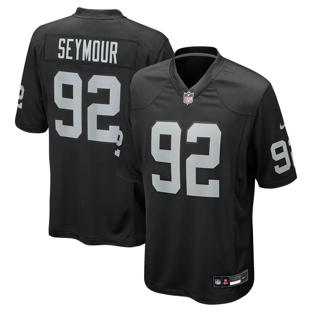 Zennovawear Richard Seymour Las Vegas Raiders Retired Player Game Jersey - Black
