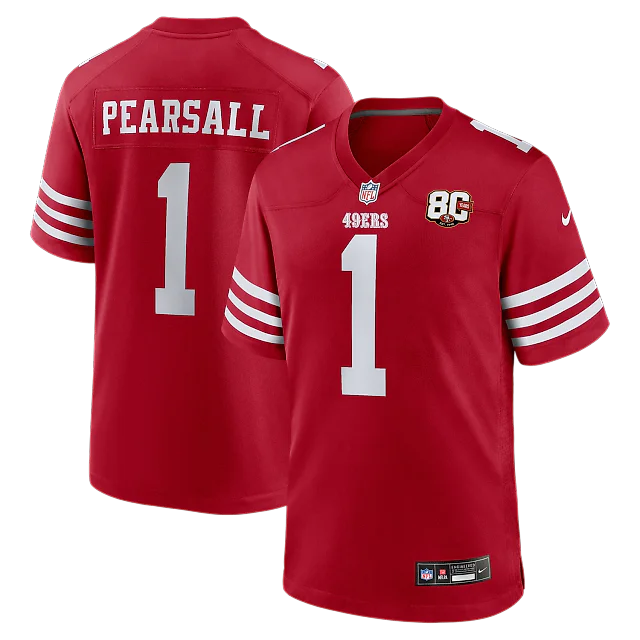Zennovawear Ricky Pearsall San Francisco 49ers 80th Anniversary Game Jersey - Scarlet