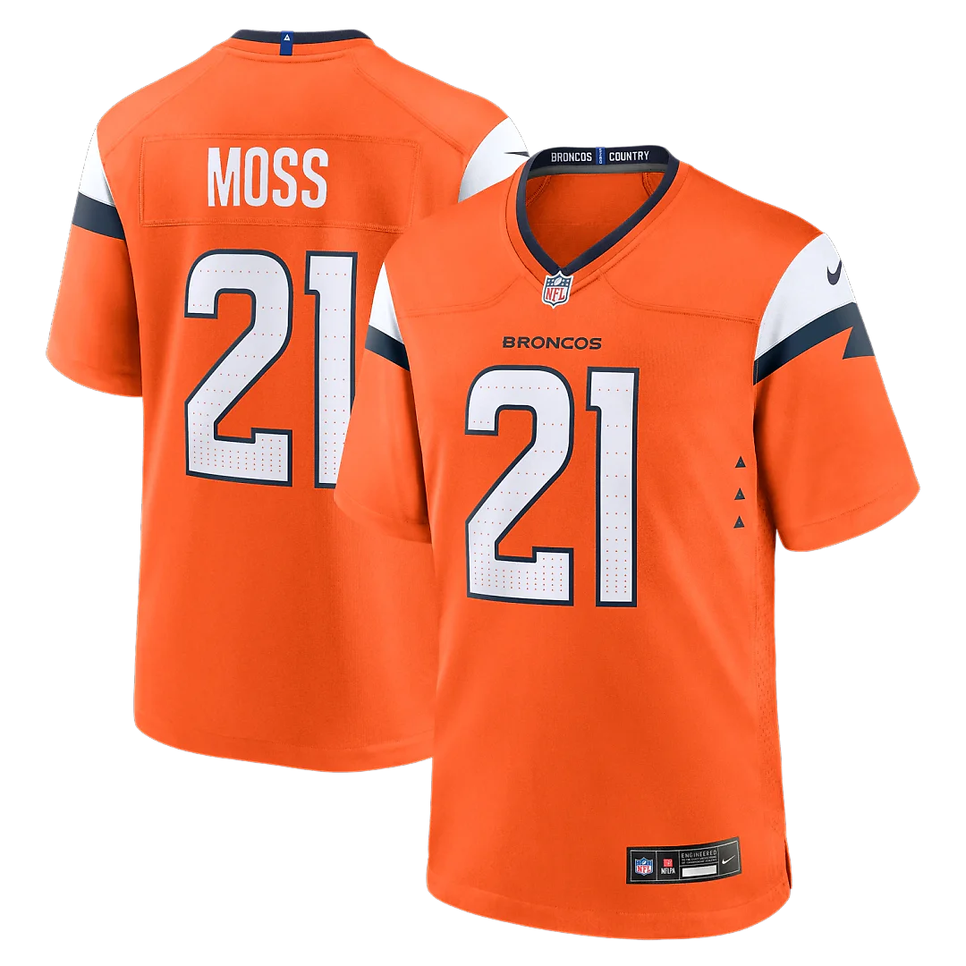Zennovawear Riley Moss Denver Broncos Team Game Jersey - Orange