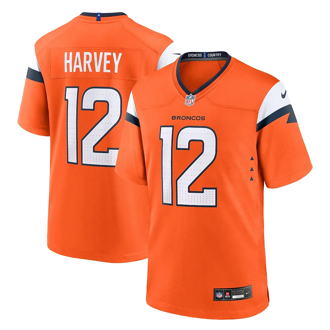 Zennovawear RJ Harvey Denver Broncos Team Game Jersey - Orange